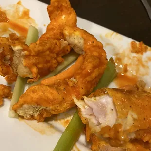 Buffalo chicken strips they were raw.