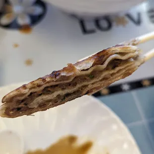 Beef Pancake close up
