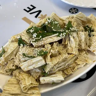 Fu Zhu salad - Fresh Cilantro Salad with Bean Stick