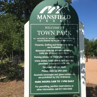 Rules and hours for park