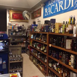 a view of a liquor store