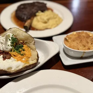 Sides:  Ultimate Loaded Baked Potato and Mac n cheese