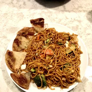 A8. Green Onion Pancake &amp; N14. Vegetable Lo Mein