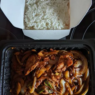 Delivery: #25 Black Pepper Chicken with Onion for $13.50.