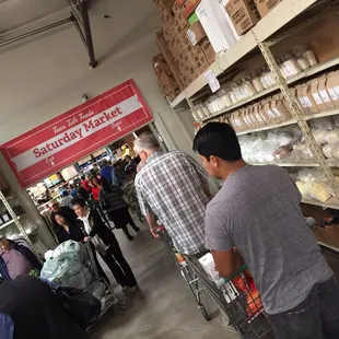 Saturday is Market Day. The line starts forming at 8am for ridiculous deals.