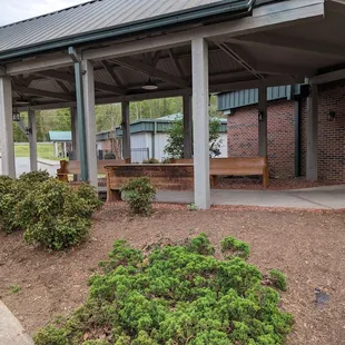 the front of the building