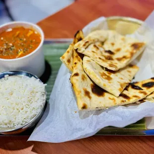 Paneer Butter Masala Butter Naan White Rice