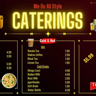 a menu for a restaurant