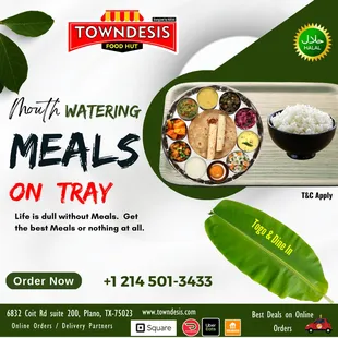 a poster for a meal on tray