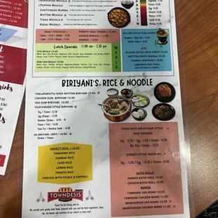 Curries and more menu