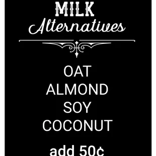 Milk Alternatives