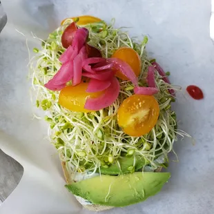Avocado toast. Definitely needed more tomatoes and onions for flavor.
