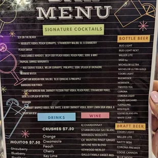 Menu as of 2/2023