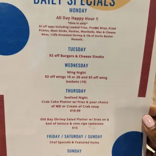 Menu as of 2/2023