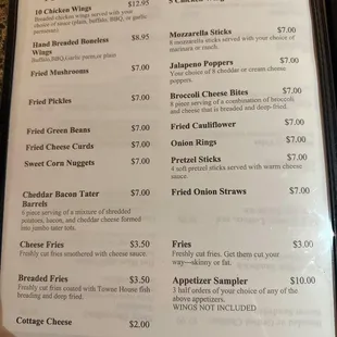 menu