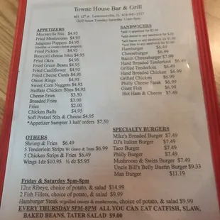 menu