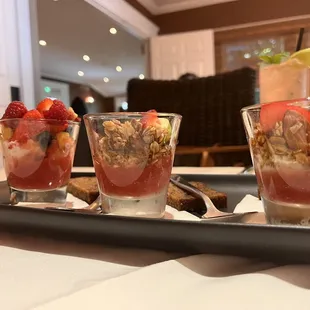 With granola and nuts and one without