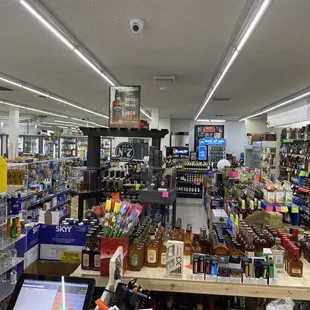 a wide view of a grocery store