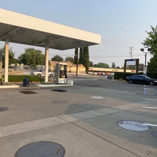 a gas station on a sunny day