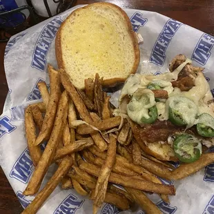 Kik&apos;n Chik&apos;n with Tavern fries.
