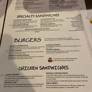 menu