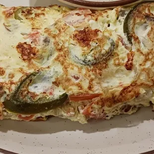 Gyros and feta omelet with some veggies. (Townee omelet). Nice taste.