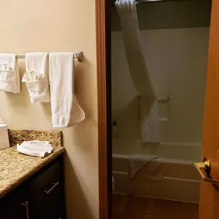 Bathroom in Our Suite at TownePlace Suites Keystone Indianapolis