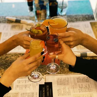 Brunch Cocktails- Mimosa, Cranberry Mimosa, Bloody Mary, Manmosa