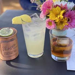Pear mule, sparkling lemonade, rum diary