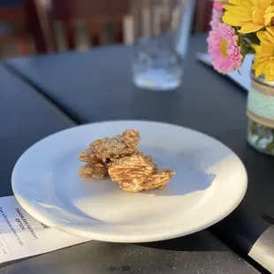Complementary almond brittle