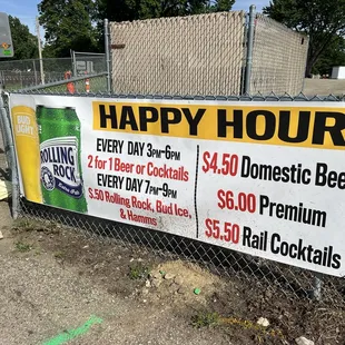 Happy Hour menu