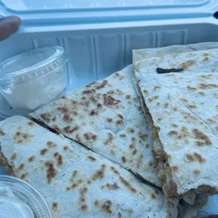 Grilled Chicken and 3 Cheese Quesadilla
