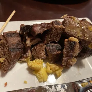 Breakfast burrito - overdone steak