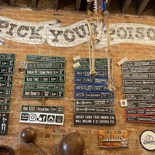 Menu of delicious beerses