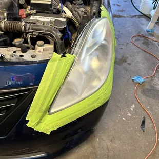 Before headlight restoration