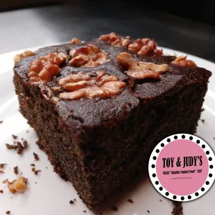 TOY &amp; JUDY&apos;S 
 #1 POPULAR DESSERT 
 &quot;Brownies with Walnuts&quot;
 Moist, Delicious, Yumminess!