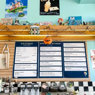the menu of the restaurant