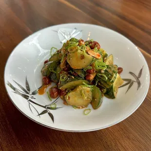 Spicy garlicky cucumbers