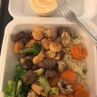 Steak and shrimp combo - broccoli not cooked