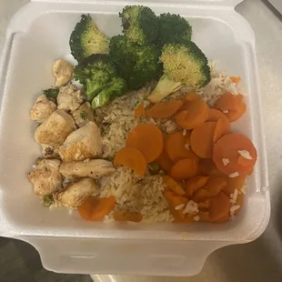 Hibachi chicken with barely any chicken.
