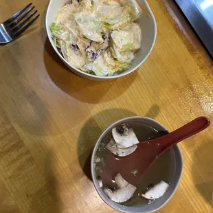 Salad and Toyama Soup