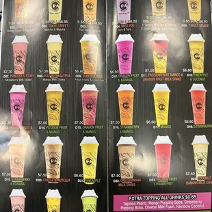 Boba Menu