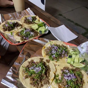 Horchata (top), barbacoa (top 3), bistek (bottom 3)