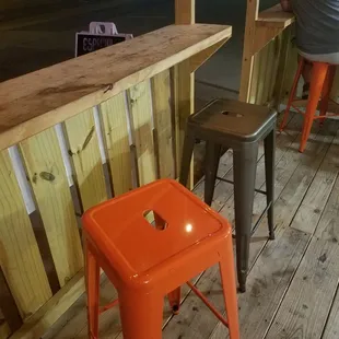 Clever bar seating on deck
