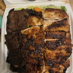 Steak And Chicken Combo Plate