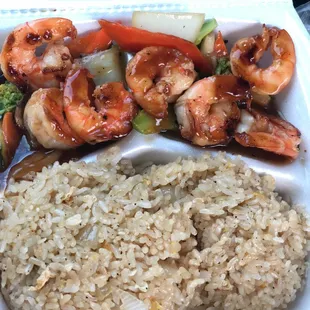 Shrimp hibachi lunch