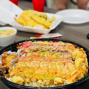 a plate of food on a table