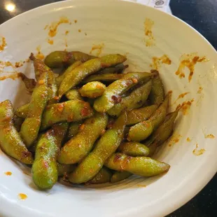Spicy Garlic Edamame