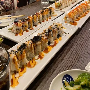 we got lion roll, crazy monkey, ninja roll (my fav), dragon, something else...I forgot