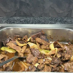 Teriyaki beef. Still sitting 45 minutes later.